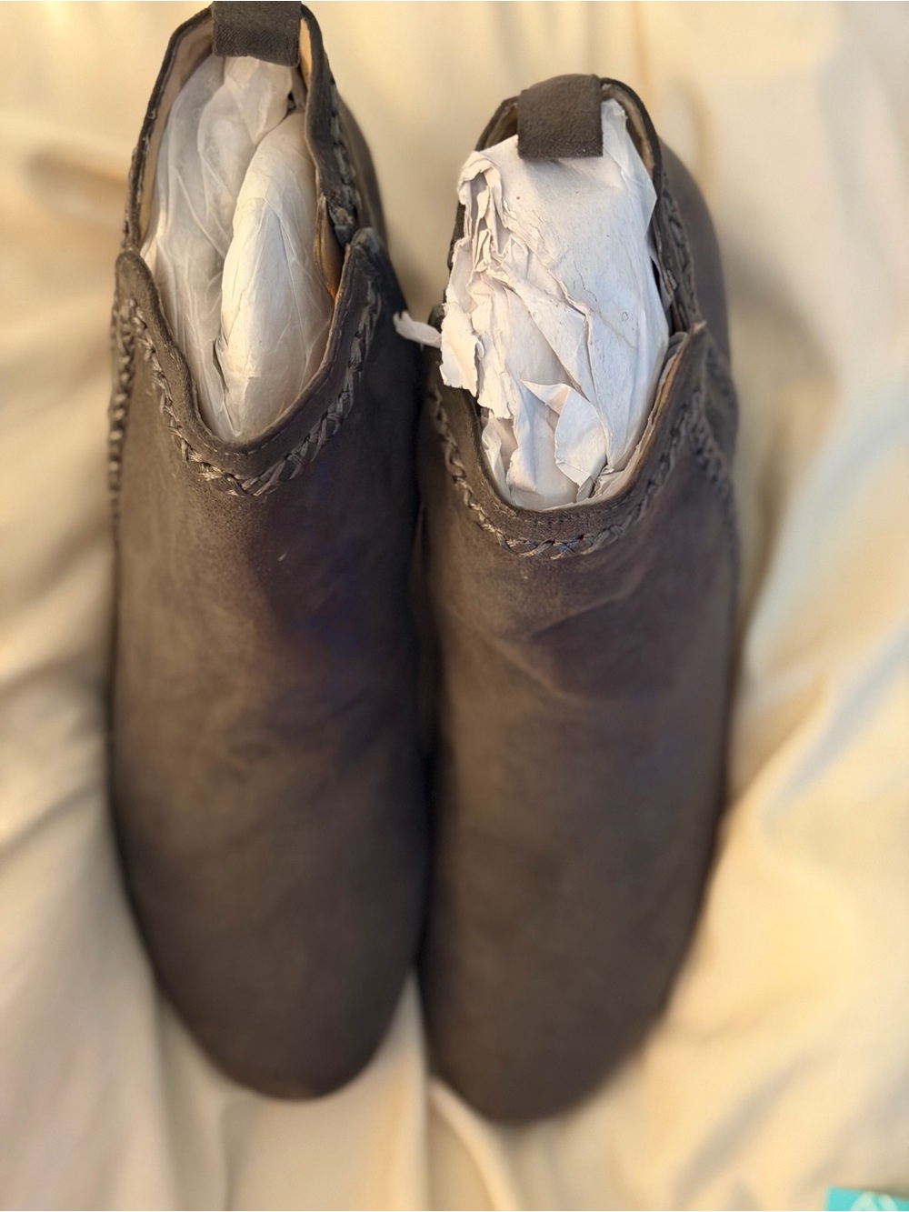 Women's Suede Ankle Booties - dark grey